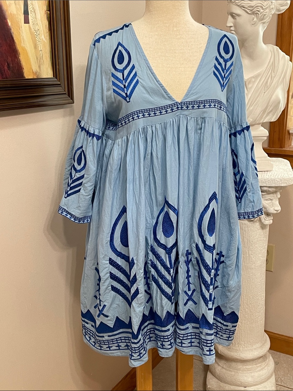 Happy Island Greek Resort Collection Boho Festival Dress M/L BEAUTIFUL COTTON
